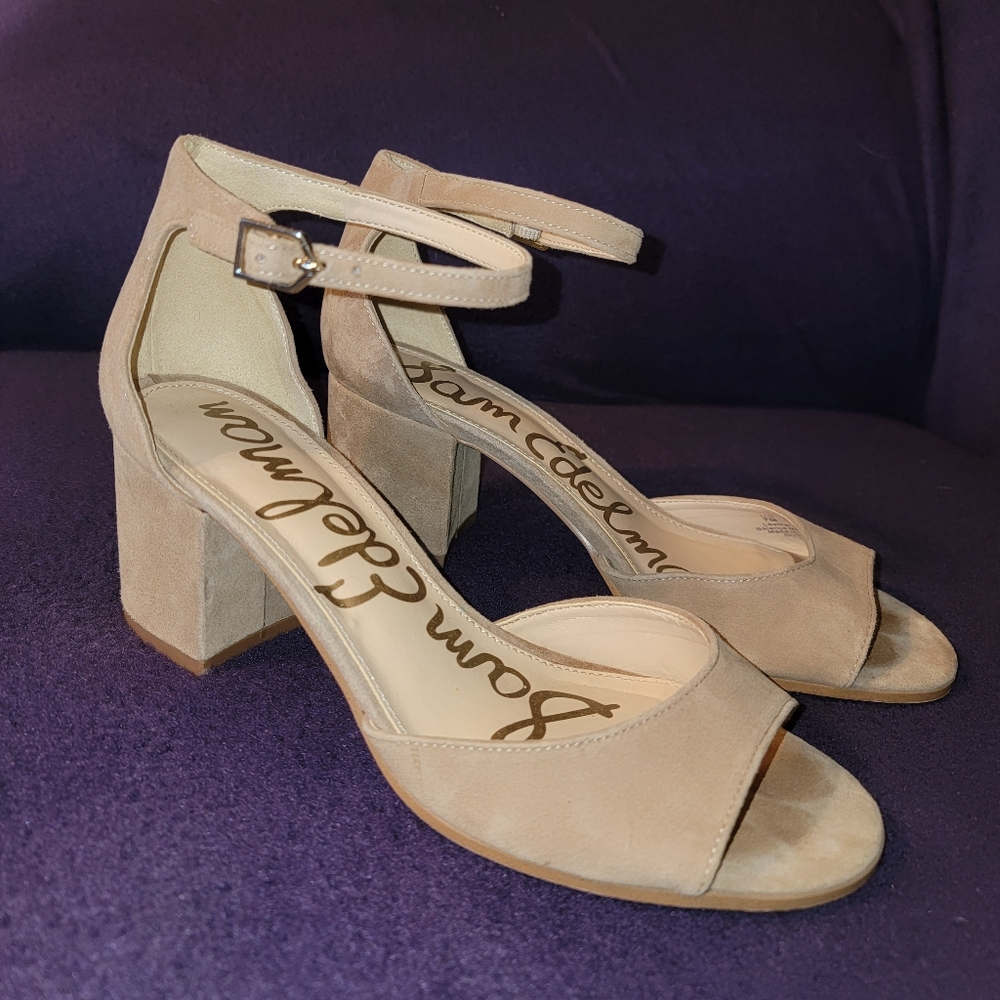 Sam Edelman suede strap open toe heels shoes